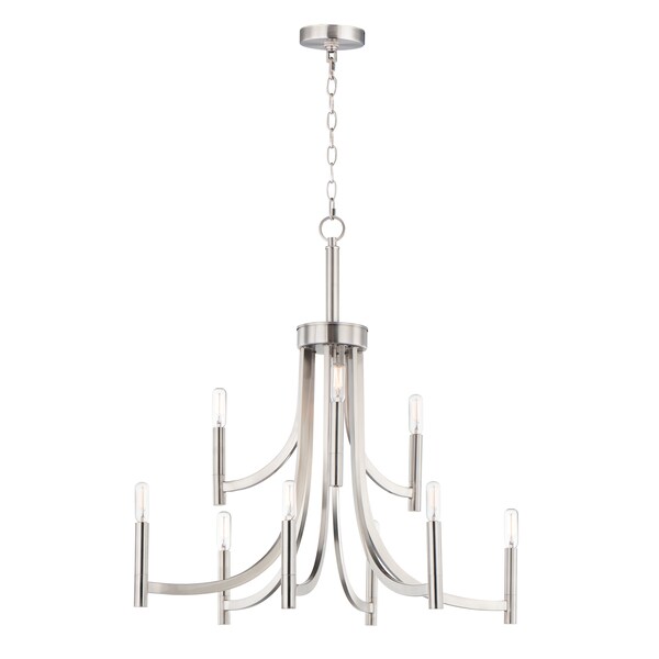 Maxim Lighting Lyndon 9-Light 32" Wide Satin Nickel Chandelier 21529SN - main
